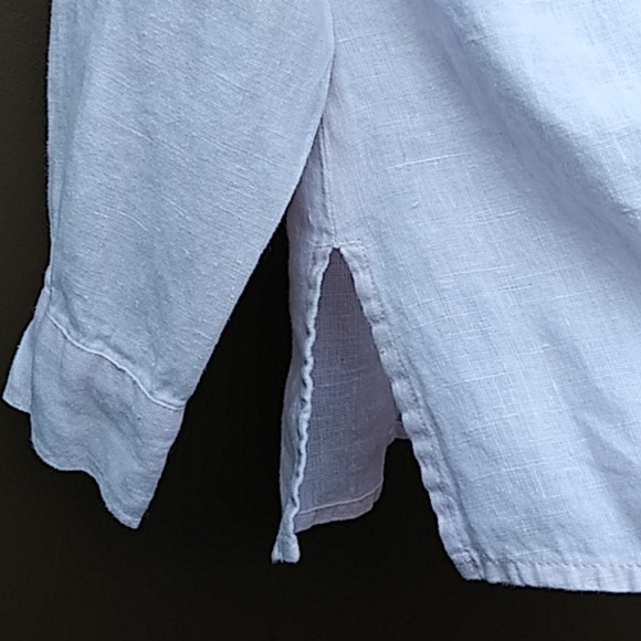 🎈Chico's 100% Linen Snaps Button Down Shirt Sz 0 - Picture 3 of 7